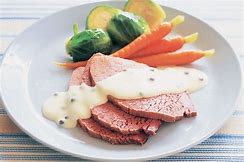 Corned Beef Silverside with White Sauce